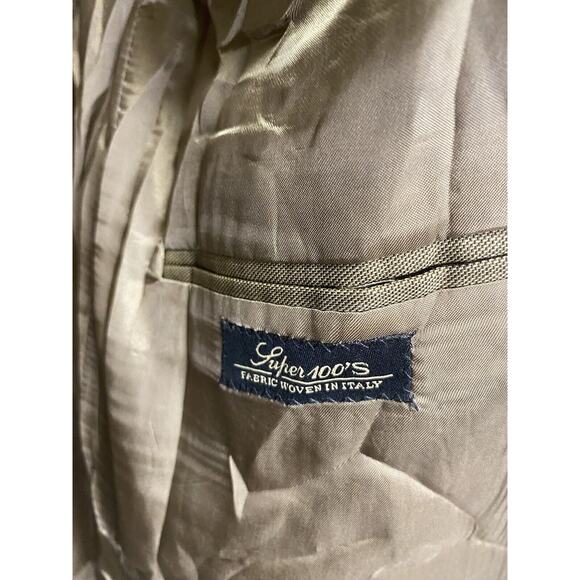 Jack Victor Super 100s Lanza CT Blazer Sport Coat 100% Wool Brown Size 48L Italy - Picture 3 of 6